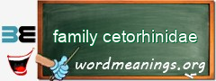 WordMeaning blackboard for family cetorhinidae